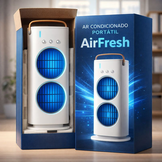 AirFresh™ – Ar Condicionado Portátil, Silencioso e Econômico para Quarto e Mesa